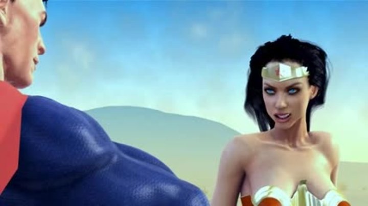 Bisexual Superman Porn - Fake cartoon superman fucks fake wonderwoman